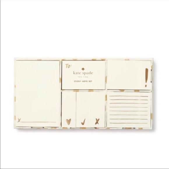 Kate Spade New York Gold Flamingo Dot Sticky Note Set